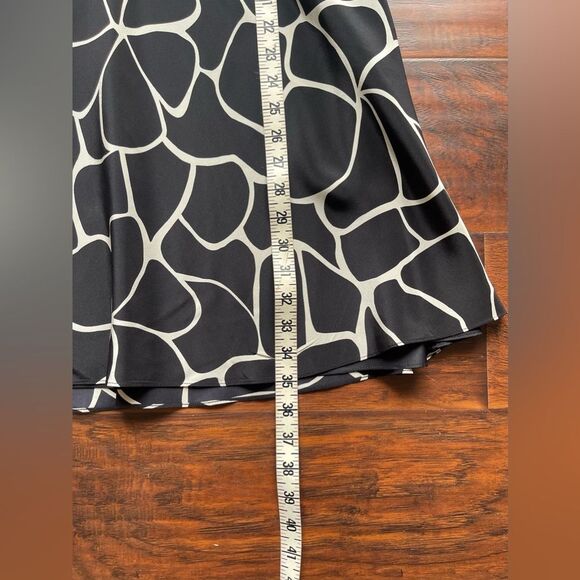 ANN TAYLOR Black White Y2K Style 100% Silk Halter A-Line Dress Size 10 - Picture 9 of 9